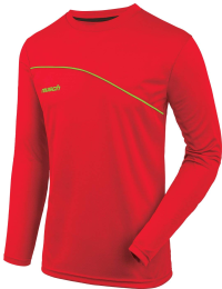 Reusch Standard Match Prime Padded Long Sleeve Goalkeeper Jersey, Red/Lime, Adult Medium