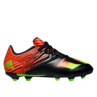 adidas Performance Messi 15.3 J Soccer Cleat (Little Kid/Big Kid), Black/Green/Solar Red, 4.5 M US Big Kid