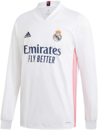 adidas Real Madrid CF Home Men's Long Sleeve Soccer Jersey (L)
