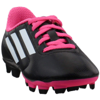 adidas Performance Conquisto Firm-Ground J Soccer Cleat ,Black/White/Solar Pink,5 M US Big Kid