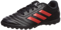 adidas Unisex-Kid's Copa 19.4 Turf Soccer Shoe, Black/hi-res red/Silver Metallic, 3.5 M US Big Kid
