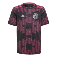 adidas Youth Mexico 2021 Home Soccer Jersey (Black/Real Magenta, Large, l)