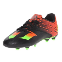 adidas Performance Messi 15.3 J Soccer Cleat (Little Kid/Big Kid), Black/Green/Solar Red, 10.5 M US Little Kid