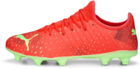 PUMA Men's Future Z 4.4 Firm Artificial Ground Sneaker, Fiery Coral-Fizzy Light Black-Salmon, 7.5