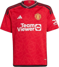 adidas Manchester United Youth Home Jersey 23/24 (US, Alpha, X-Small, Regular) Red