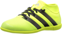 adidas Performance Kids' Ace 16.3 Primemesh Indoor Soccer Cleats, Solar Yellow/Black/Metallic Silver, 1.5 M US Little Kid