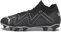 PUMA Mens Future Match Firm Ground Soccer Cleats (us_Footwear_Size_System,Adult,Men,Numeric,Medium,Numeric_10_Point_5), Black Black Aged Silver