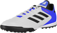 adidas Men's Copa Tango 18.3 tf Soccer Shoe, Silver Metallic/Black/Football Blue, 7 M US