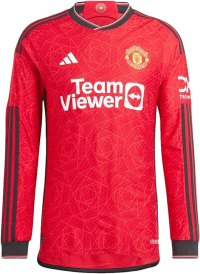 adidas Manchester United Long Sleeve Home Jersey 23/24 (US, Alpha, XX-Large, Regular, Regular) Red