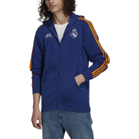 adidas 21-22 Real Madrid 3 Stripes Full Zip Hoodie - Mens Soccer S
