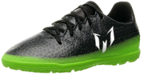 adidas Performance Kids' Messi 16.3 Turf Soccer Shoe (Little Kid/Big Kid), Dark Grey/Metallic Silver/Neon Green, 3 M US Little Kid
