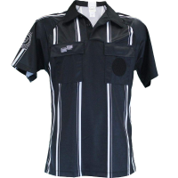 Official Sports International Men's USSF Pro SS Referee Jersey (Black/White, Large)
