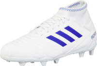 adidas Firm Ground Predator 19.3 Soccer Shoe (unisex-child) White/Bold Blue/Bold Blue 3 Little Kid