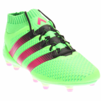 adidas ACE 16.1 Primeknit FG/AG Soccer Cleats (Solar Green, Shock Pink), 8.0 D(M) US, Solar Green/Shock Pink/Core Black