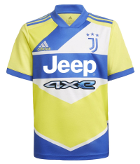 adidas Youth Juventus 21/22 3rd Jersey (Shock Yellow/HI-RES Blue, X-Large)