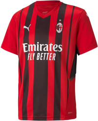 PUMA Youth 2021-22 AC Milan Home Replica Jersey (Tango Red - Puma Black, X-Large)