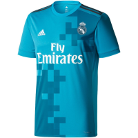 adidas Mens Real Madrid 17/18 3Rd Replica Jersey Blue Grey XL