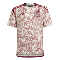adidas Mexico Away Youth World Cup Soccer Jersey 22/23 (as1, Alpha, x_s, Regular, Standard, Biege)