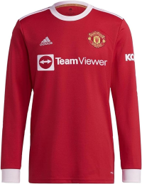 adidas Manchester United Long Sleeve Home Jersey 21/22 (XXXL) Red