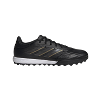 adidas Unisex Copa Pure II League Turf Sneaker, Black/Carbon/Gold Metallic, 8 US Men