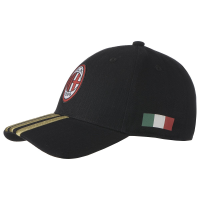 Ac Milan 3-stripe Cap - One Size Fits Medium - Black/red/gold