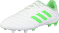 adidas Unisex-Kid's Copa 19.3 Firm Ground Soccer Shoe, White/Solar Lime/White, 6 M US Big Kid