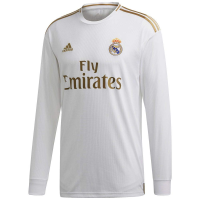 adidas Men's Real Madrid Home Long Sleeve Jersey 2019-20 (White/Gold) (M)