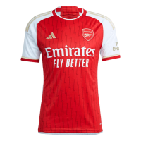 adidas Men's Soccer Arsenal 23/24 Home Jersey - Lightning Bolts and Gold Details, AEROREADY Technology (US, Alpha, 3X-Large, Regular, Regular, Better Scarlet/White)