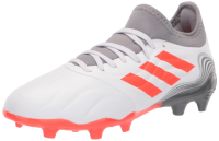 adidas Men's Copa Sense .3 Firm Ground Soccer Shoe, White/Solar Red/Iron Metallic, 10.5