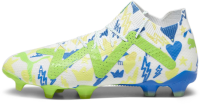 Puma - Mens Future Ultimate NJR Fg/Ag Shoes, Color Puma White/Racing Blue/Lemon Meringue/para, Size: 7.5 M US