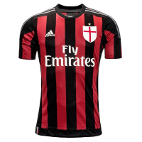 adidas Youth AC Milan Home Soccer Jersey 2014-15 (X-Small) Black, Red