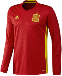 Adidas Spain Home Long Sleeve Jersey [Scarlet/Yellow] (2XL)