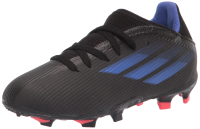 adidas X Speedflow.3 Firm Ground Soccer Shoe, Black/Sonic Ink/Solar Yellow, 6 US Unisex Big Kid
