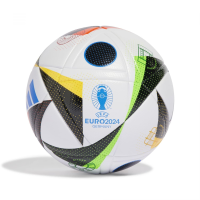 adidas Unisex-Adult EURO24 League Soccer Ball, White/Black/Glory Blue, 4