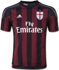 adidas Youth AC Milan Home Jersey (YXL) Red-Black