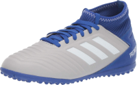 adidas Turf Predator 19.3 Soccer Shoe (unisex-child) Grey/White/Bold Blue 6 Big Kid