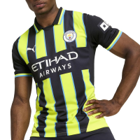 PUMA Manchester City Men’s Replica Away Jersey 2024/25 (US, Alpha, Small, Regular, Regular, New Navy-Yellow Glow)
