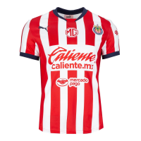 Puma Mens Chivas Collared Short Sleeve Home Jersey Replica 24-25 Casual Comfort Technology - Red - Size XXXL