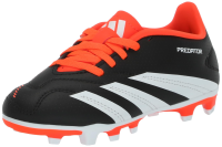 adidas Predator 24 Club Flexible Ground Sneaker, Black/White/Solar Red, 2 US Unisex Little Kid
