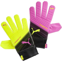 PUMA Evopower Grip 4.3 Tricks Goalkeeper Pink Glo/Safety Yellow/Black Gloves - 7