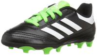 adidas Performance Kids' Goletto VI J Firm Ground Soccer Cleats, Black/White/Sgreen, 11.5 Medium US Little Kid