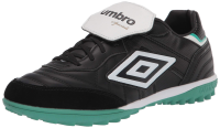 Umbro Men's Speciali Eternal Team Turf Soccer Shoes, Black/White/Marine Green 8