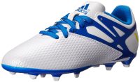 adidas Performance Messi 15.3 FG AG J Soccer Shoe (Little Kid/Big Kid), White/Prime Blue/Black, 1 M US Little Kid
