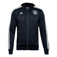 Men's Germany 3 Stripes Full Zip Hoodie (as1, alpha, l, regular, regular, large) Black