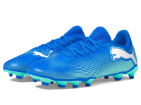 PUMA Men's Future 7 Play Firm, Artificial Ground Soccer Cleats Sneaker, Hyperlink Blue-Mint White, 12