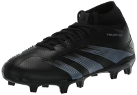 adidas Unisex Predator 24 League Firm Ground Sneaker, Black/Carbon/Black, 10 US Men