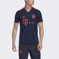 adidas Bayern Munich Third (3RD) Soccer Men's Jersey 2019-20 (S), Collegiate Navy / Bright Red