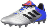 adidas Men's Copa 18.3 FG Soccer Shoe, Silver Metallic/Black/Football Blue, 8 M US