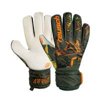 Reusch Attrakt Grip Finger Support Goalkeeper Gloves, Desert Green/Shocking Orange, Size 8