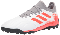 adidas Men's Copa Sense.3 Turf Soccer Shoe, White/Solar Red/Iron Metallic, 10